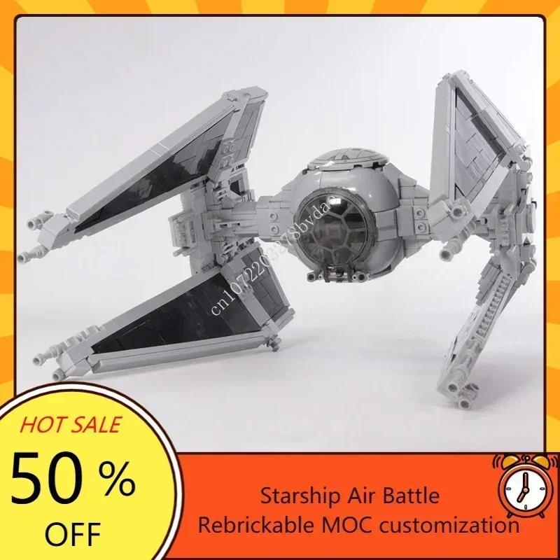 ชุดประกอบโมเดลยานรบอวกาศ TIE Interceptor 741 ชิ้น MOC ชุดตัวต่อ DIY แบบประกอบเอง ของเล่นเสริมพัฒนาการสำหรับเด็ก เป็นของขวัญสุดพิเศษ