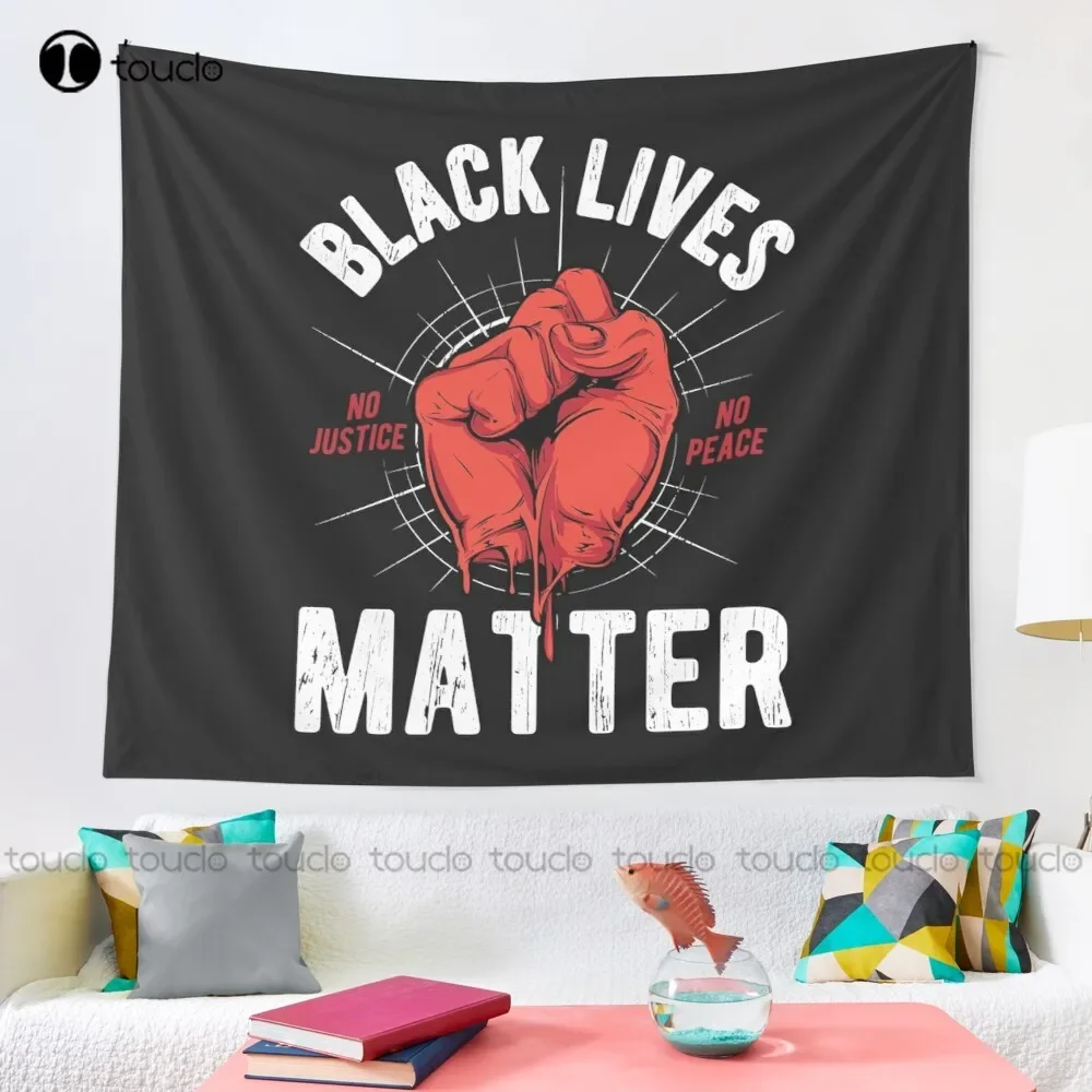 لا العدالة لا السلام الأسود حياة المادة نسيج نسيج على الحائط بطانية نسيج غرفة نوم المفرش الديكور جدار تغطي #2