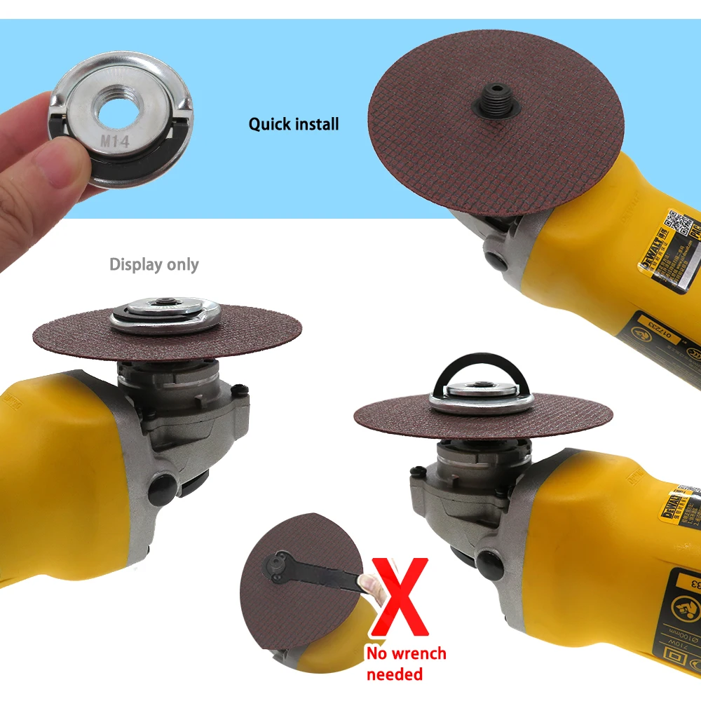 Imagem -04 - Self-locking Angle Grinder Nuts Aço Flange Nut Quick Fastening Grinder Quick Release Plate Labor Saving 45 mm M14