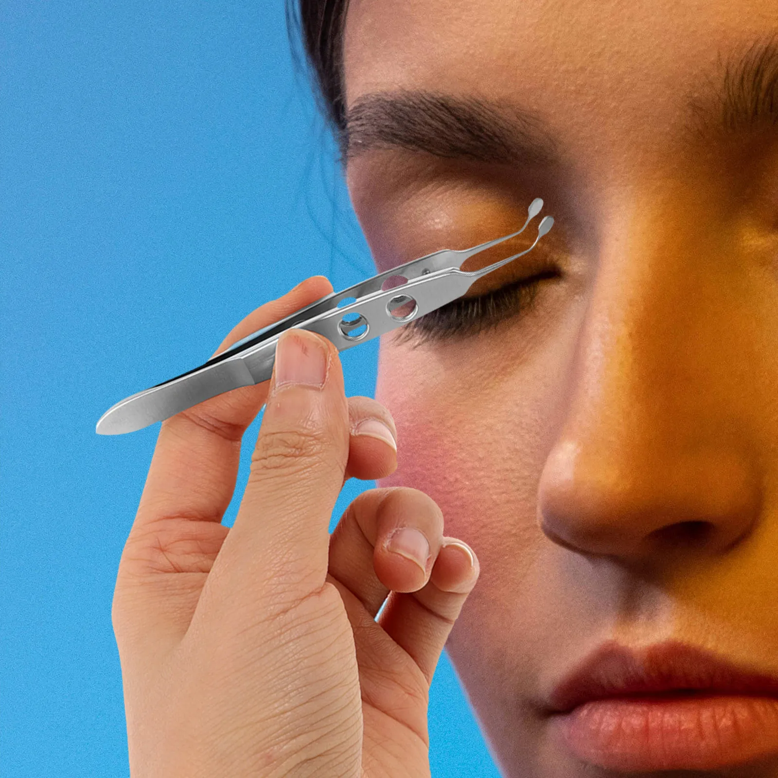 Professionelles Augenlid-Massagegerät aus Edelstahl, Meibomian-Dreifuß-Expressor für trockene Augen zu Hause oder im Salon