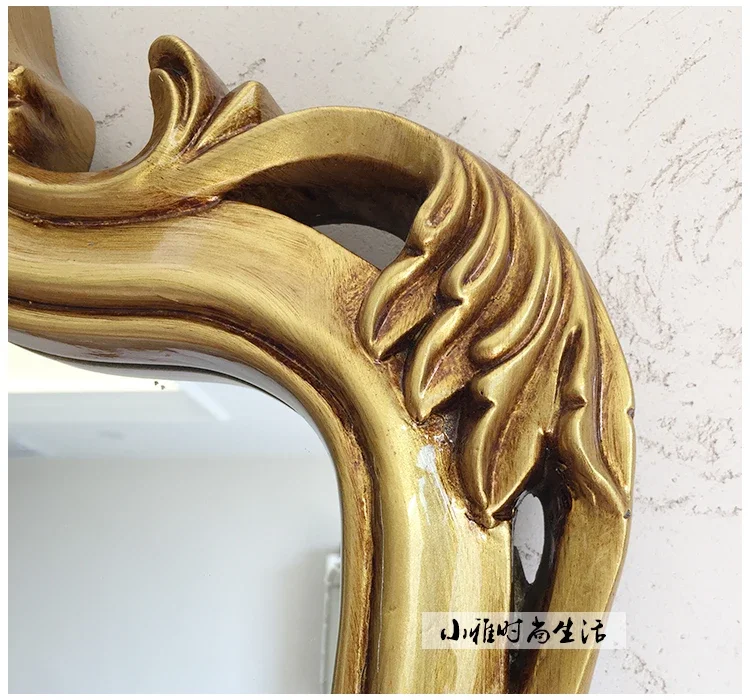 Mounted Makeup Mirror for European Vintage Bathroom Mirror American Style Carved Wall Bathroom Luxury Vanity Decor