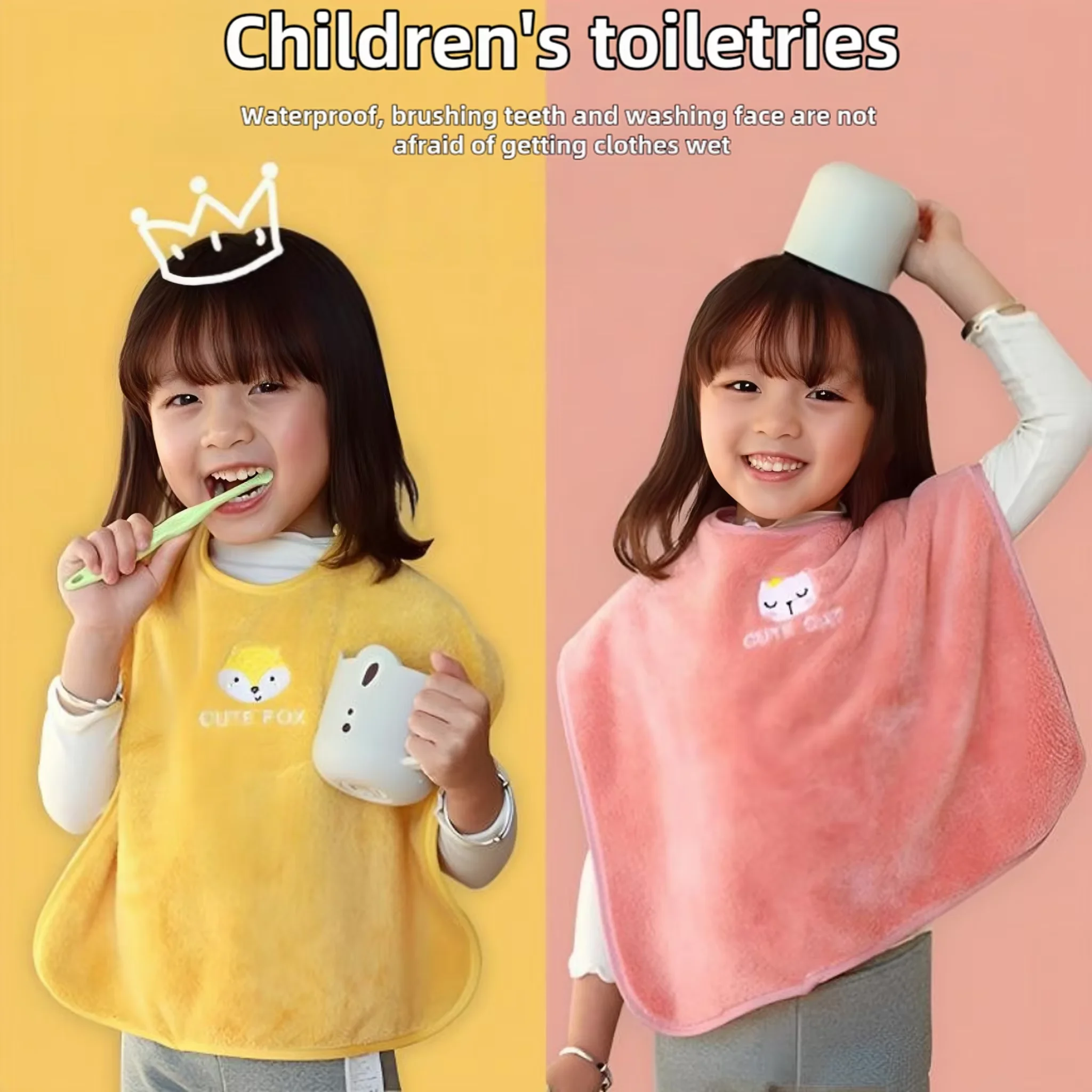 Serviette de toilette pour enfants, serviette douce et respectueuse de la peau, sans agent fluorescent, bavoir imperméable, serviette pour le visage, bavoir imperméable anti-bave