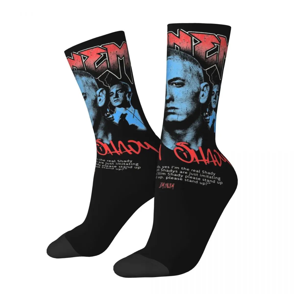 

Eminem Rapper Rap Singer Hip Hop Accessories Crew Socks Flexible hip-hop Graphic Long Sock Warm for Women Men Wonderful Gifts