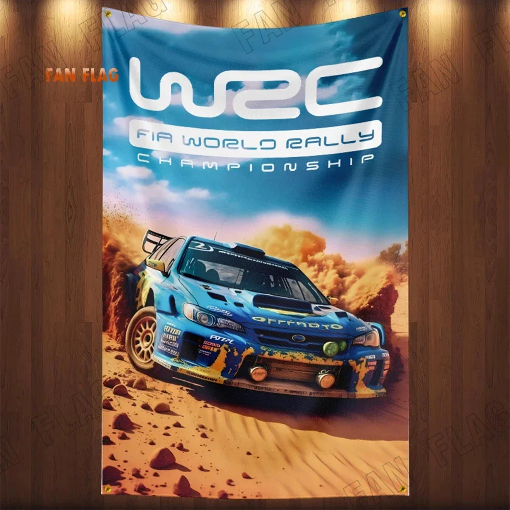 90x150 سنتيمتر بطولة العالم للراليات WRC العلم راية البوليستر المطبوعة المرآب أو نسيج الديكور في الهواء الطلق #4