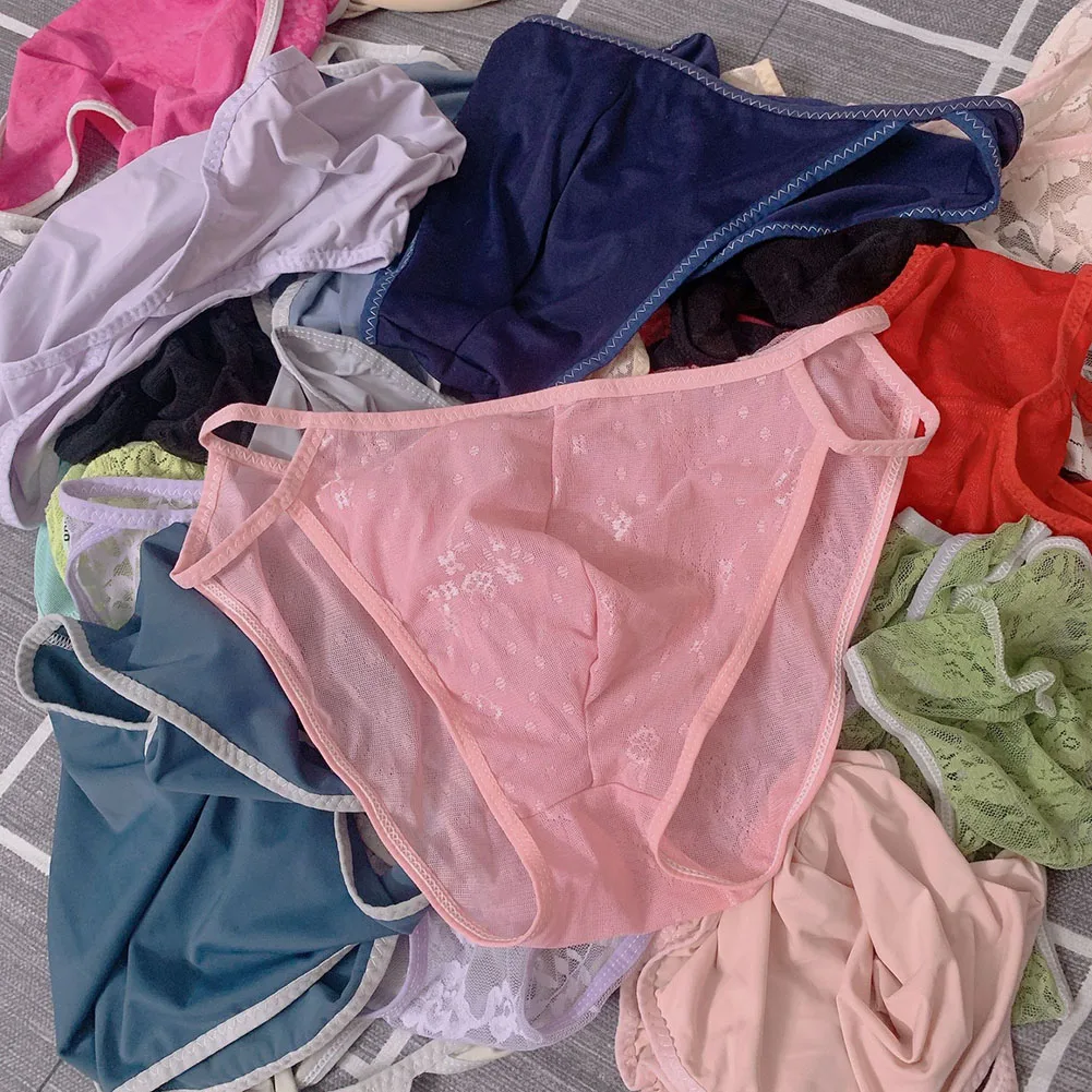 1 قطعة الرجال مثير الدانتيل ملخصات السروال g-سلسلة الحرير الجليد الكلسون الدانتيل الملابس الداخلية سراويل داخلية تنفس سلس ثونغ #4