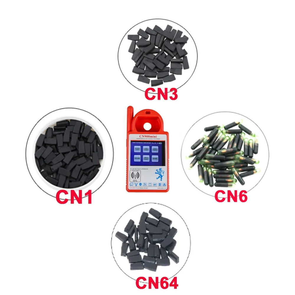 5 pz/lotto originale CN1 CN3 CN6 CN64 Car Key Chip Auto Remote Chip Transponder per CN900 Mini programmatore