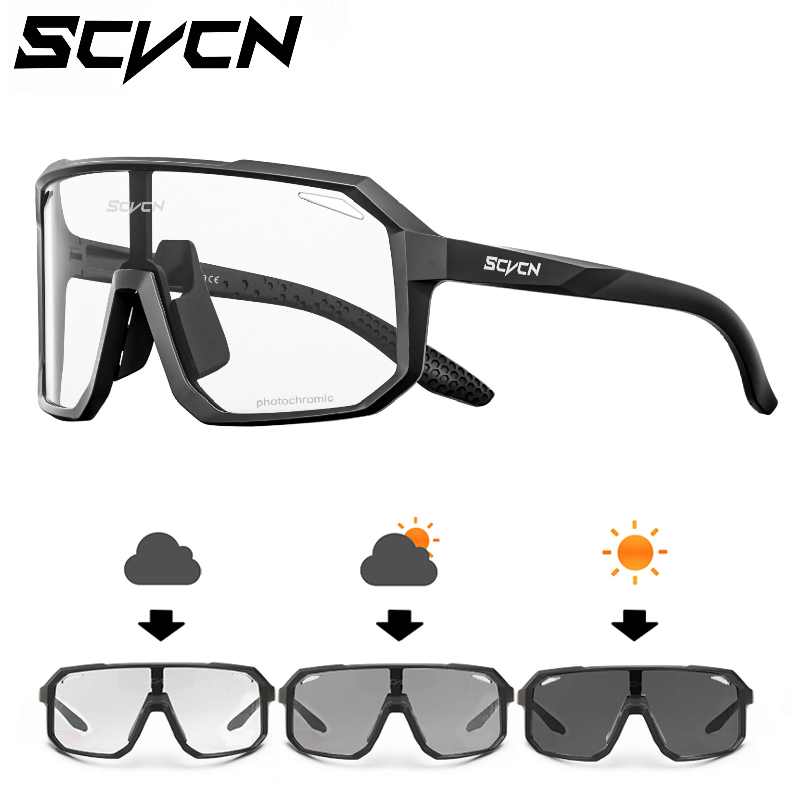 AliExpress SCVCN Cycling Glasses Photochromic Sunglasses Men Women Mountain Bike Eyewear New Bicycle Riding Outdoor Sports Hiking Goggles