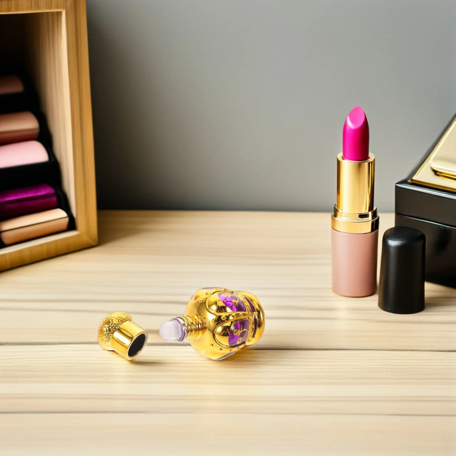 2Pcs Essential Oil Roll on Bottles Mini Leakproof Glass Perfume Roller Portable Travel Aromatherapy Rollers 12Ml Decorative Gold