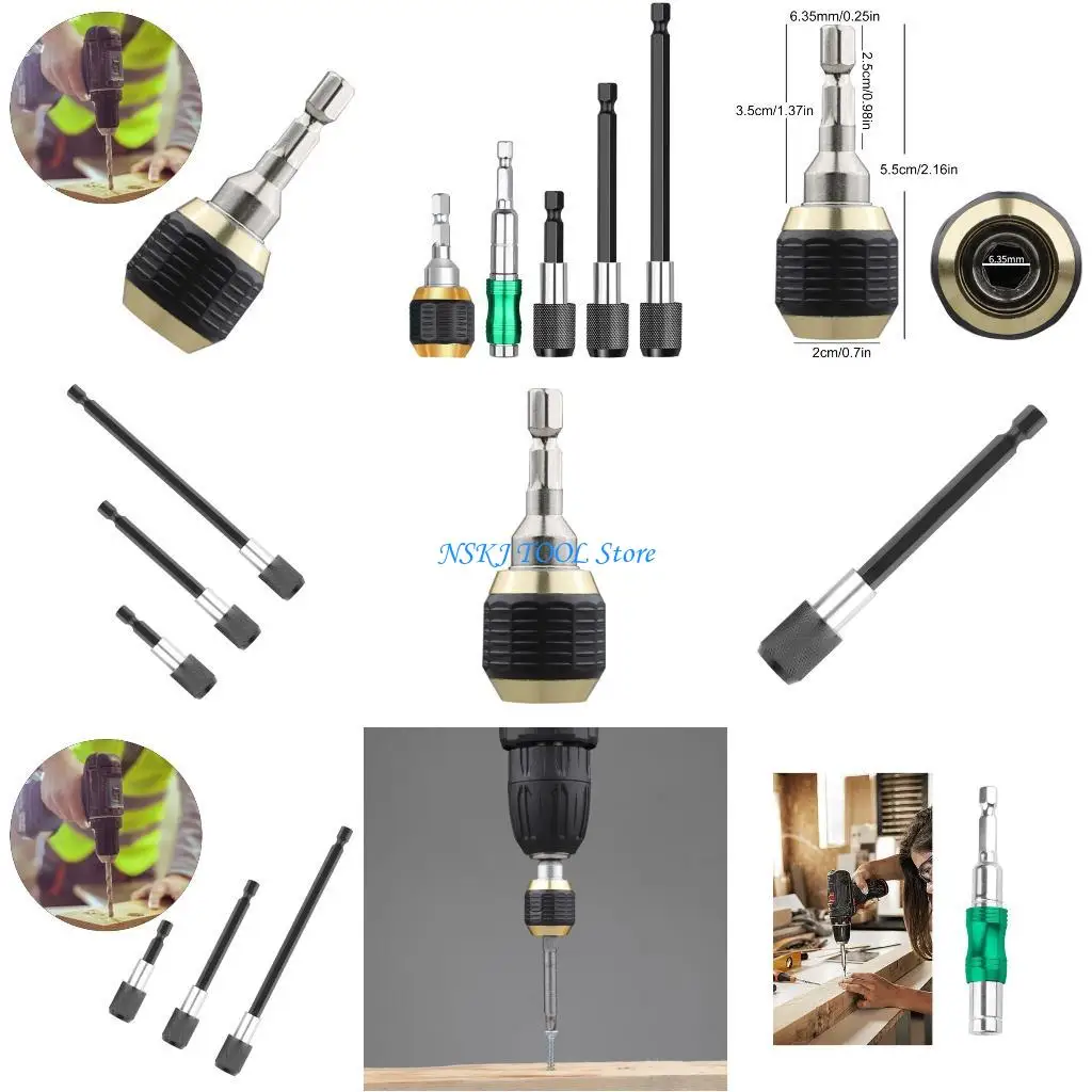 

L8RC Быстросъемный держатель для электрических отверток с магнитной отверткой 60 мм, быстрая смена
