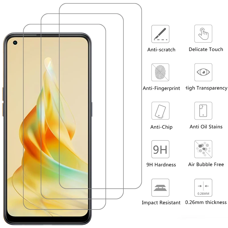 phone case for oppo reno 8t 6 7 8 pro plus lite 4g 5g tempered glass on reno6 reno7 reno8 t reno8t t8 8pro light back cover opo