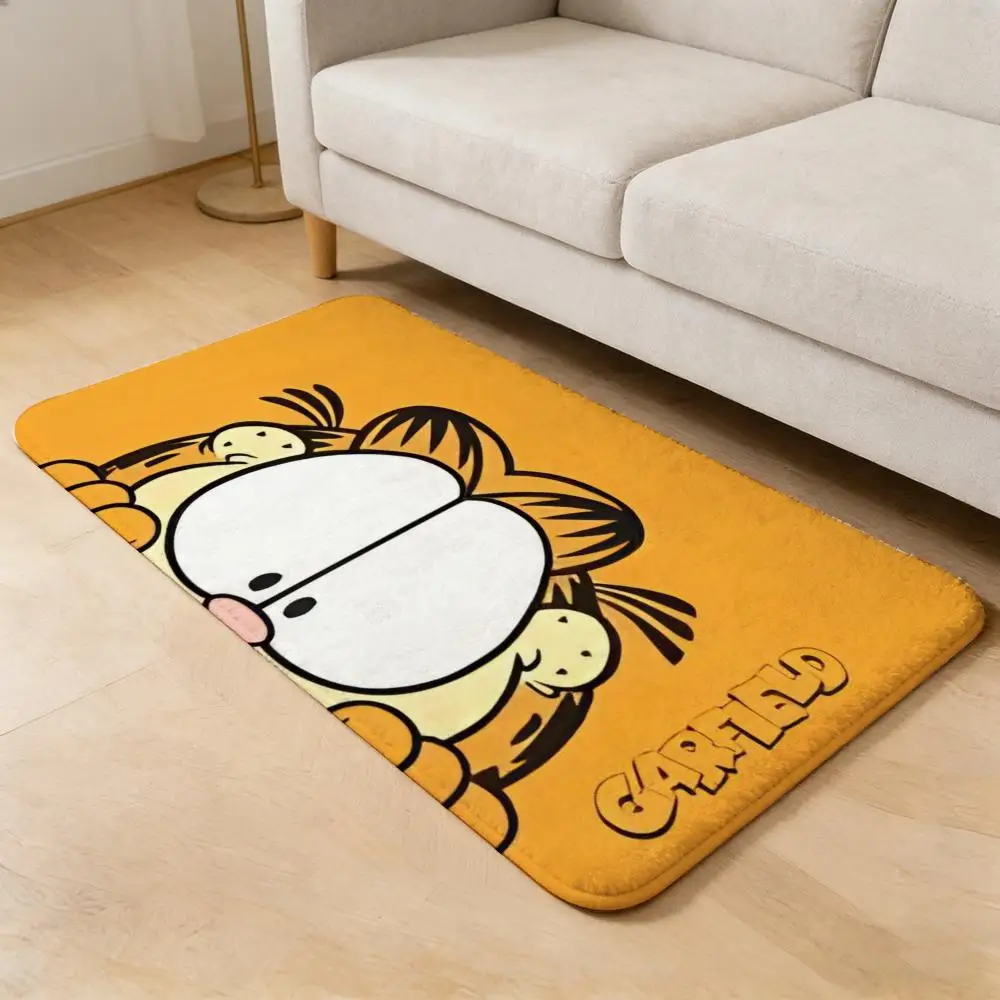 Anime G-Garfield Floor Mat Flannel Door Mat Non-Slip Absorbent Washable Indoor Home Rug