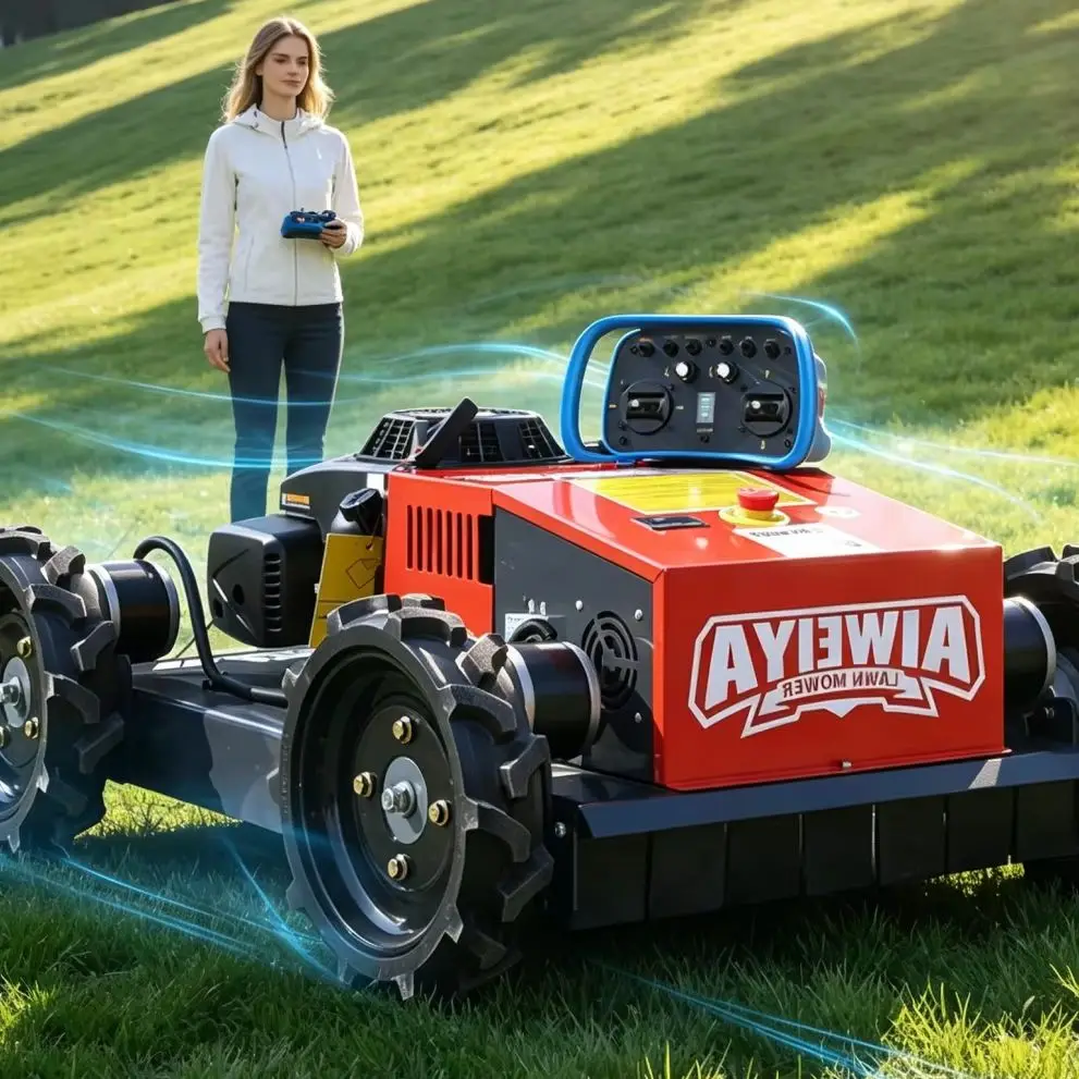 Customized Remote Controlled Flail Lawn Mower Petrol Robot Lawn Mower For Highway Greening