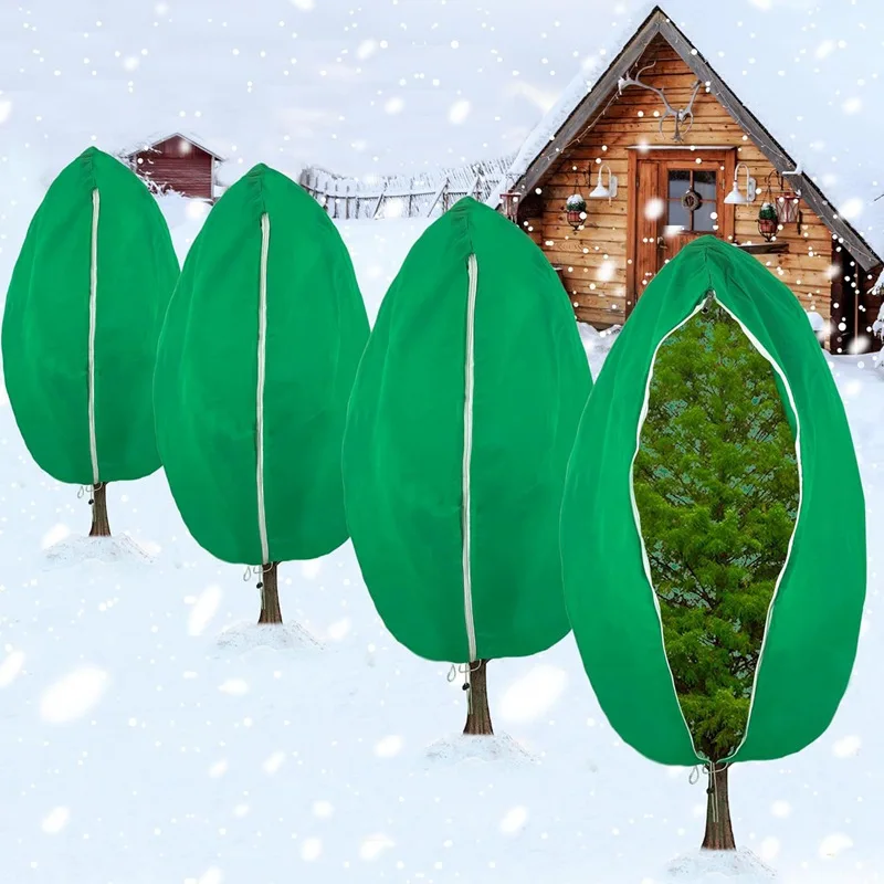 Plant Frost Protection Windproof Insulation Breathable Cover With Drawstring Zipper Design Winter Plant Frost Cover ,Cold Wea