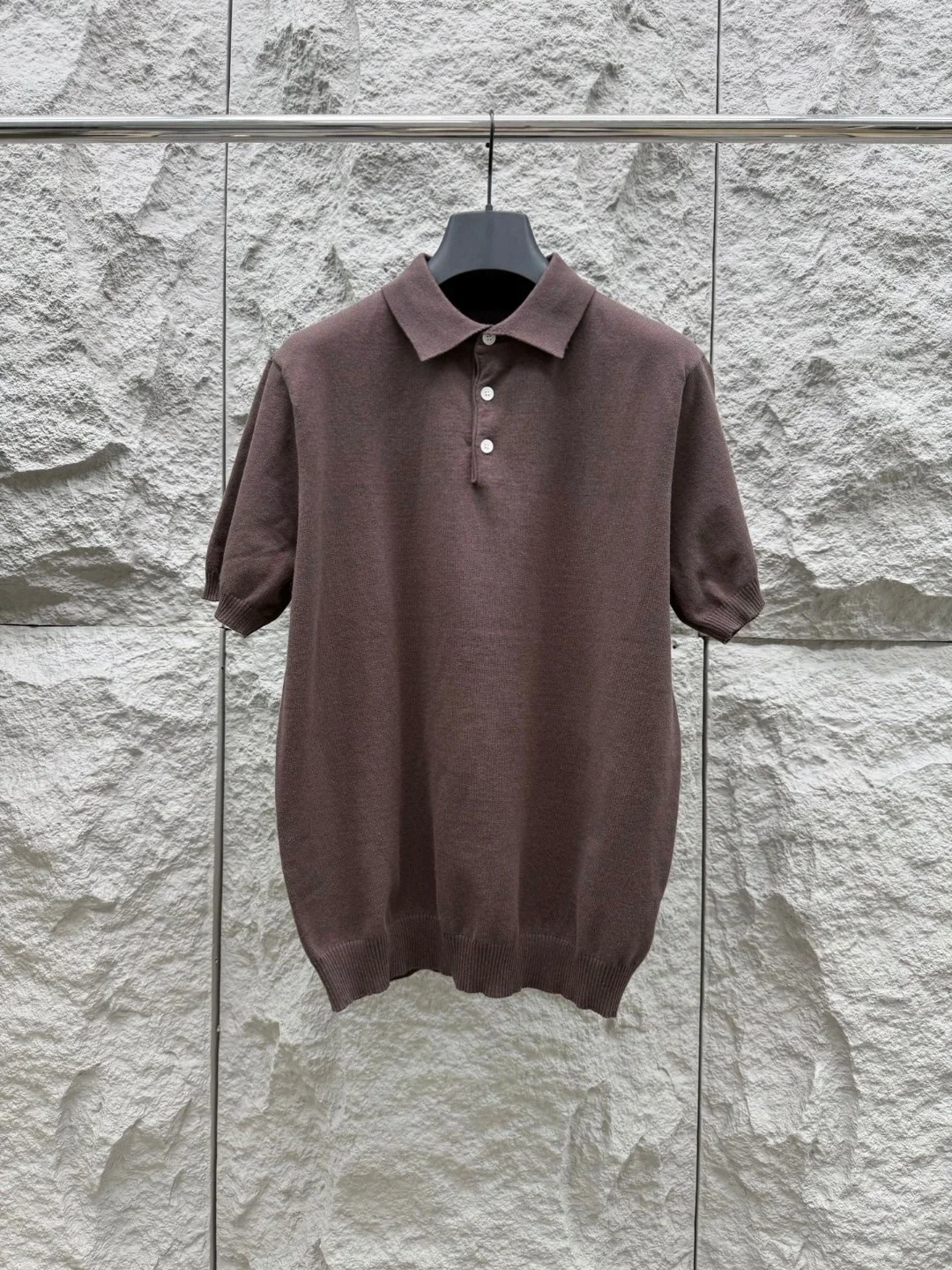 

Italian Sle Men's Knitted Wool Casual ort Sve irt Spring Summer New Arrival Simple Busin Casual Old Money Sle