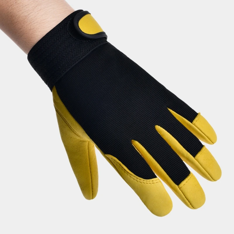 Imagem -06 - Portable Utility Work Gloves For Homem Women Gardening Gloves Imitation Sheepskin Dexterity Breathable Design Yellow Black