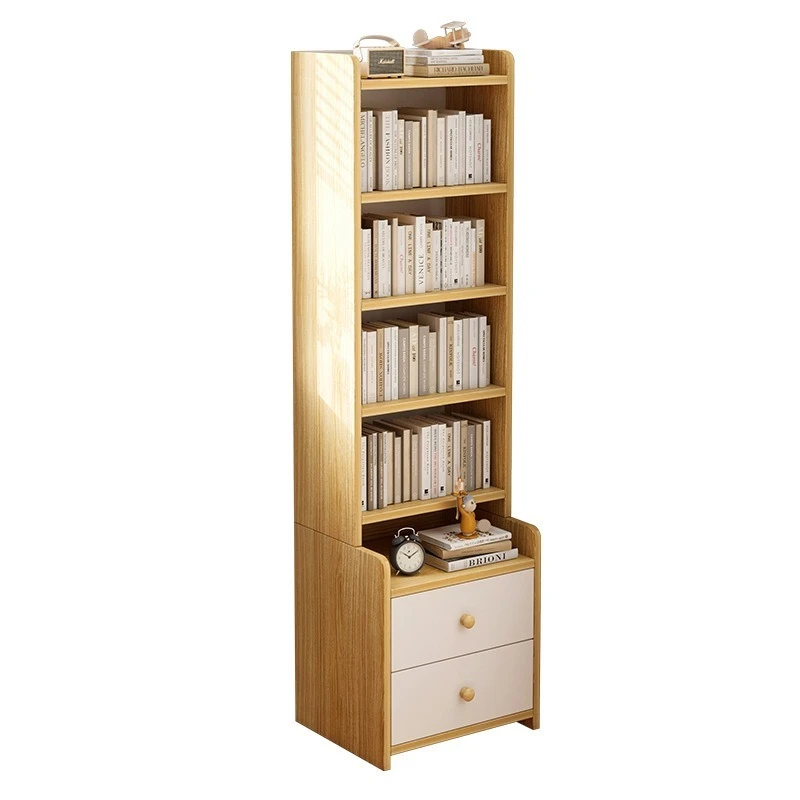 

с прикроватной тумбочкой, большой вместительный ящик, встроенная книжная полка, книжный шкаф, современный простой многослойный стеллаж для хранения в спальне