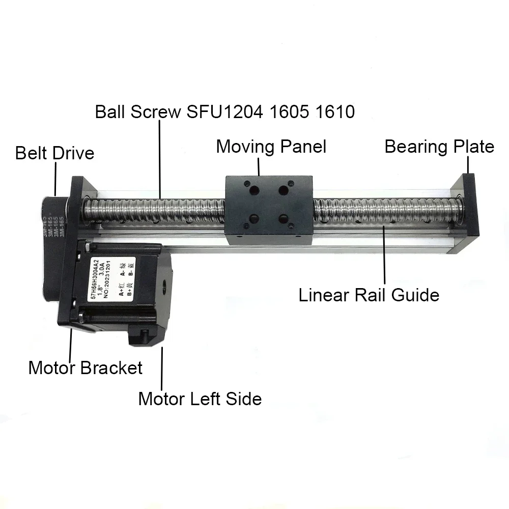 XYZ Axis Linear Guide Rail Slide Stage linear Stage 42mm Width Ball Screw SFU1605 1610 50-1200mm Stroke Nema 23 Stepper Motor