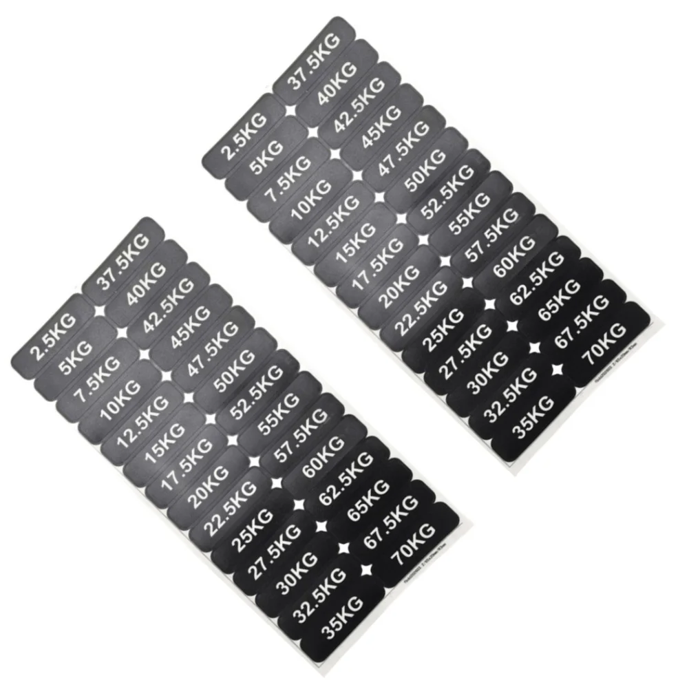 Plastic Weight Identification Stickers 2pcs for Home or Commercial Gyms 2.5kg-70kg Range Tear-and-Stick Installation