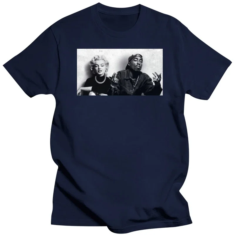 Размера плюс уличная одежда с круглым вырезом, хлопок 2019, модная Легенда Марлин и Тупак, Фэнтезийный постер, Мужская черная футболка, размер женских футболок