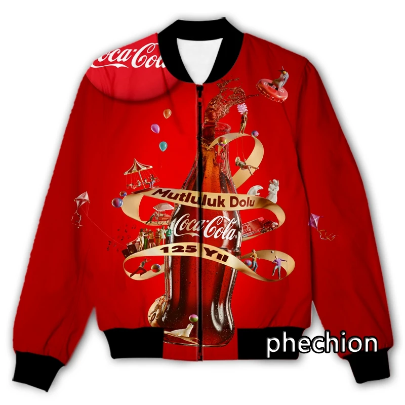 phechion New Fashion Men/Women Coke 3D Printed Casual Jacket Streetwear Men Loose Sporting Jacket & Coat M137