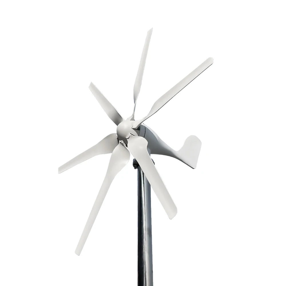 Turbine à aimants permanents de 1000 W, turbine éolienne à axe horizontal à 6 pales à haut rendement pour convertir l'énergie éolienne en électricité