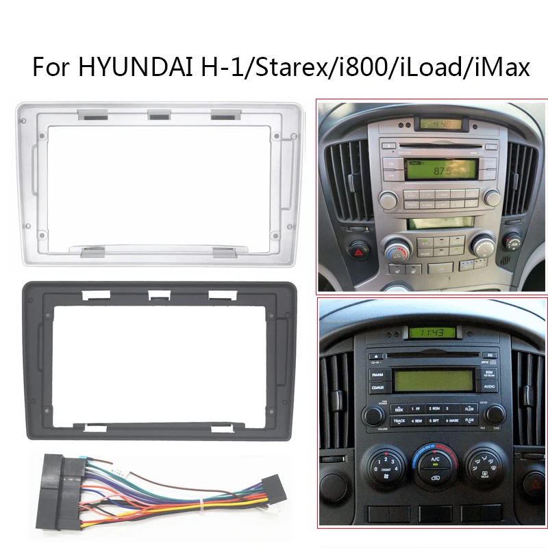 9 Inch Car Radio Frame Kit For HYUNDAI H-1 Starex i800 iLoad iMax Auto Stereo CD/DVD Dash Fascia Mount Trim Panel Faceplate