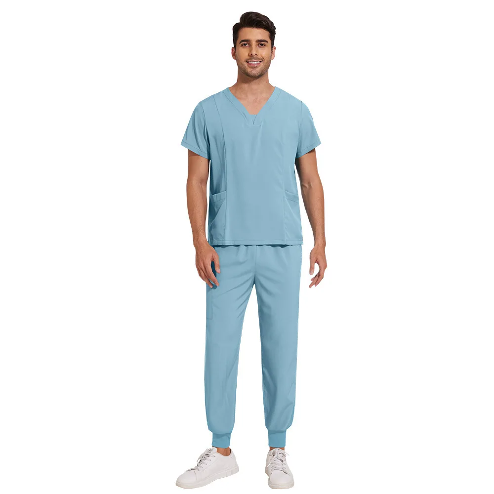 Unisex Plus Size Casual Comfortable Cat Cafe Nursing Room Caregiver Doctor Scrub Top Nurse Uniform