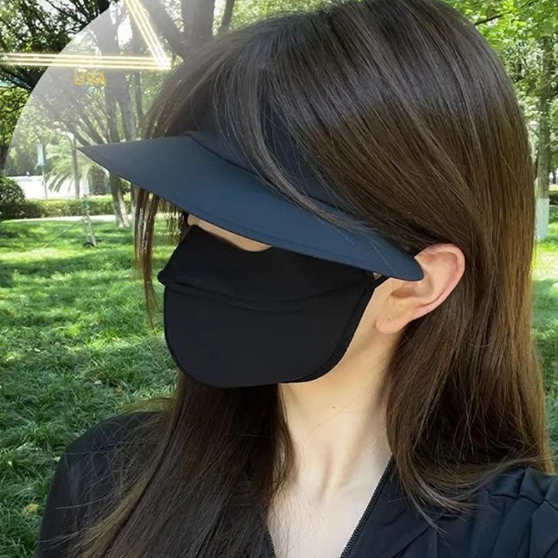 Summer Ice Silk  Breathable Thin Whole Face Cover UV resistant outdoor Sunscreen Traceless Mask