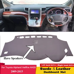 Car Accessories Suede Leather Dashmat Dash Mat Pad Dashboard Cover Sun Shade Carpet For Toyota Alphard Vellfire AH20 2009-2015