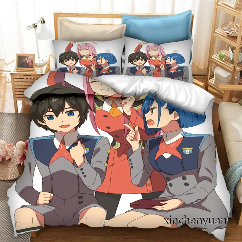 phechion DARLING in the FRANXX 3D Print Bedding Set Duvet Covers Pillowcases One Piece Comforter Bedding Set Bedclothes Bed K201