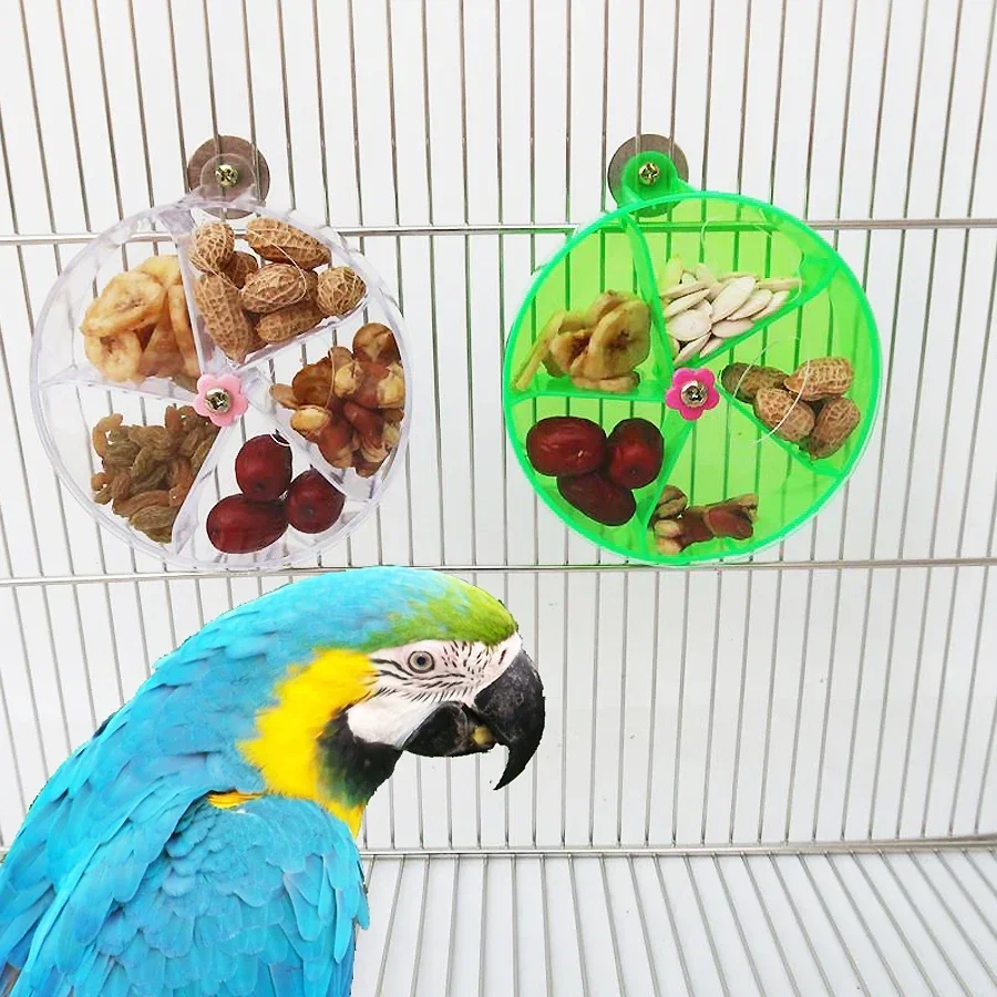 

2025 Rotate Pet Parrot Toys Wheels, Bite Chewing Birds Foraging Food Box Cage Feeder, Birds accessoires