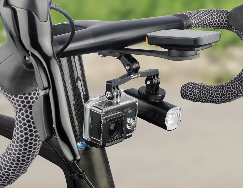 Deemount Fahrrad-Scheinwerferhalterung mit integriertem Lenker, passend für Gopro-Sportkamera, Verlängerungsständer aus Aluminiumlegierung für Computer – Detail 17