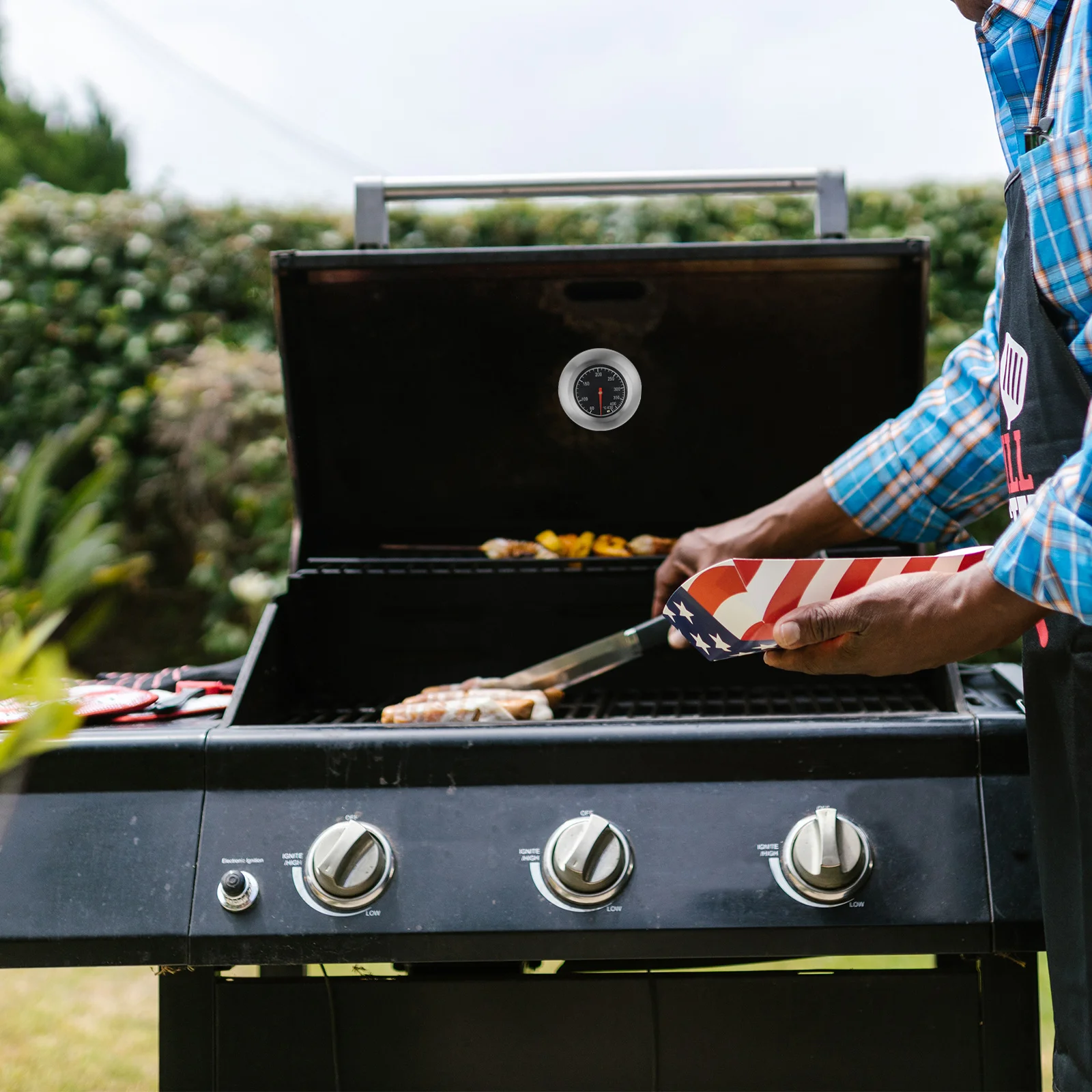 

7.6cm Outdoor Cooking Thermometer Stainless Steel BBQ Oven Temperature Gauge Grill Smoker Controller