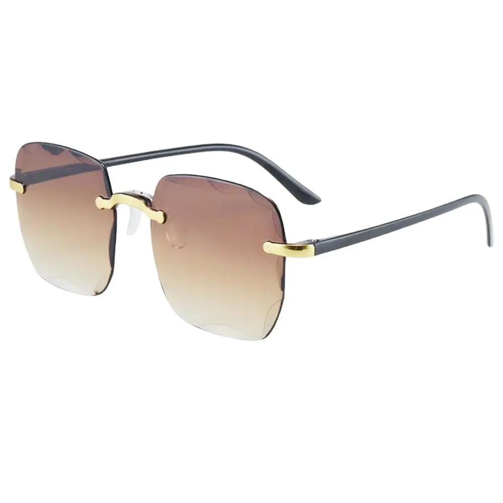 Gafas de sol sin montura cuadradas rojas de lujo con protección UV - imagen 2