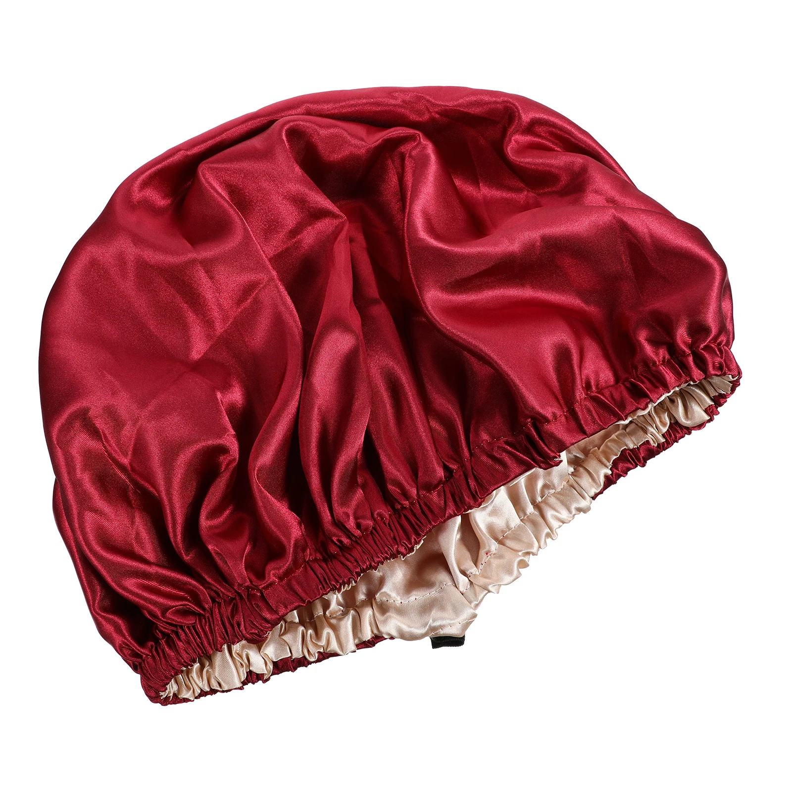 

Women Satin Double-Layer Hair Bonnet Elastic Adjustable Sleeping Cap Breathable Lightweight Hair Care Night Bonnet