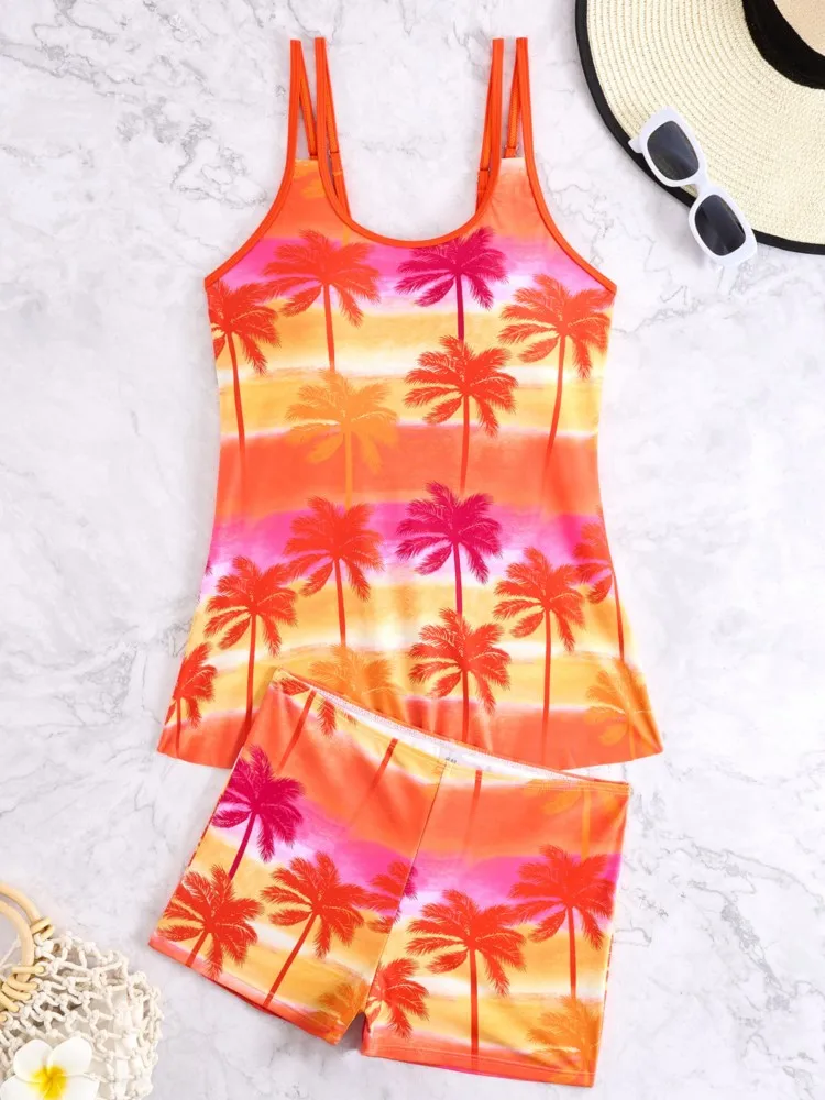 New Tankini Swimwears Tankini Set Sexy Swimsuit Women Summer Bathing Suit Bikini Set Sleeveless Beach Swimming Suit Female