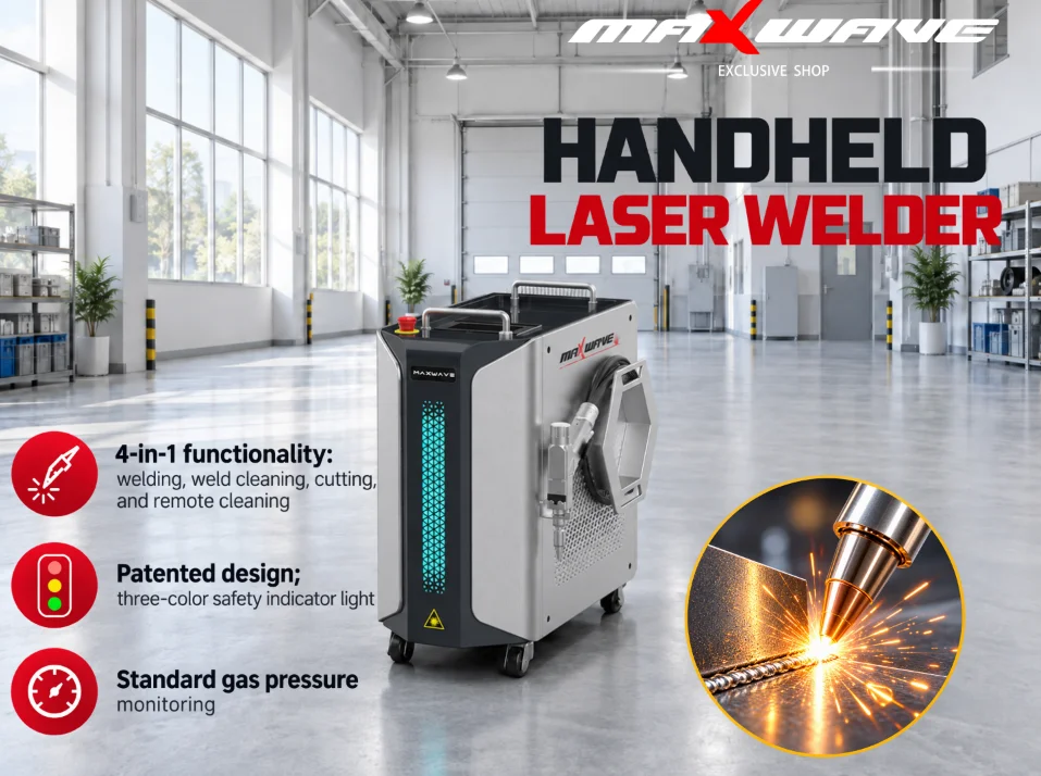 Compact Handheld Air-Cooled Fiber Laser Welder 1500W 2000W for Stainless Steel Carbon Steel Aluminum Iron Fabrication