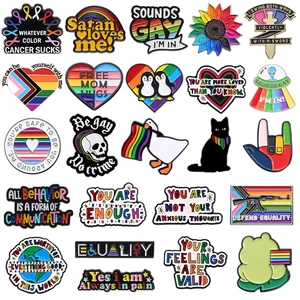 LGBT Rainbow 에나멜 핀 소리 게이 IM 사랑 프라이드 금속 브로치 라펠 배지 배낭 보석 선물 동종 호모스 레즈비언에 대한 선물 8 최고의 판매 게이 프라이드 액세서리 - №4