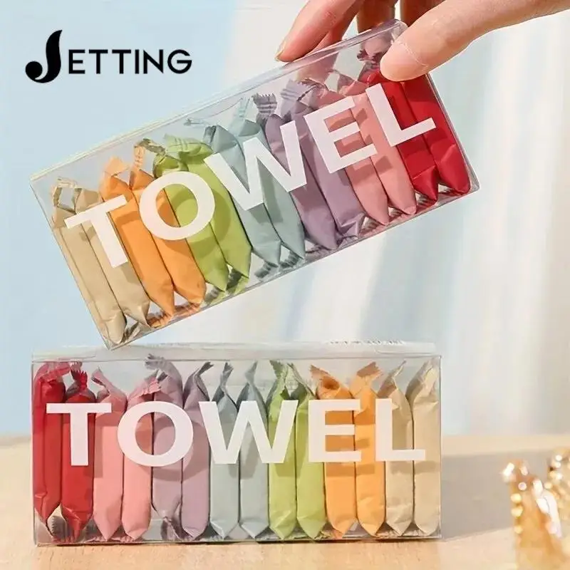 7/14pcs Disposable Washcloth Portable Travel Towel Thickened Compressed Face Cleansing Beauty Square Towel