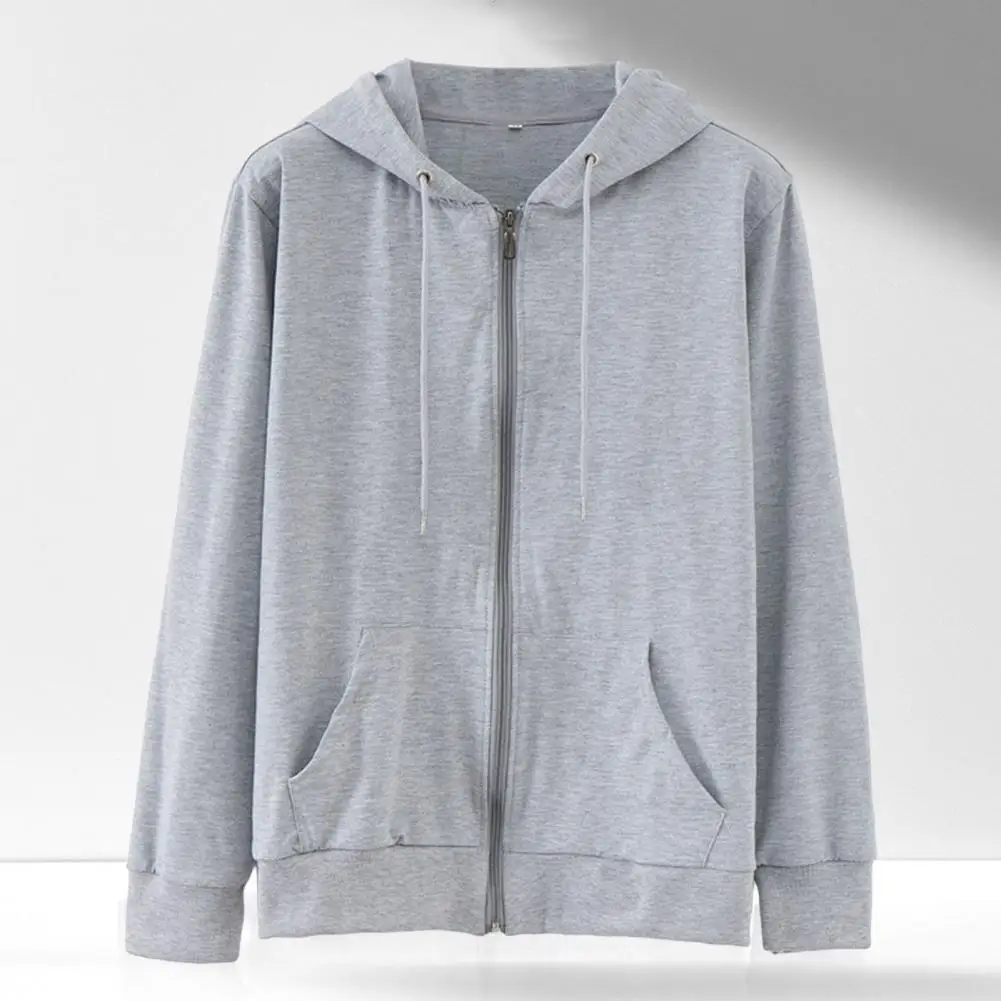 Casual Zipper Stone Hoodie with Sleeve Spring Autumn Thin Men Women Sweatshirt 2023 New Hooded Solid Color Clothing