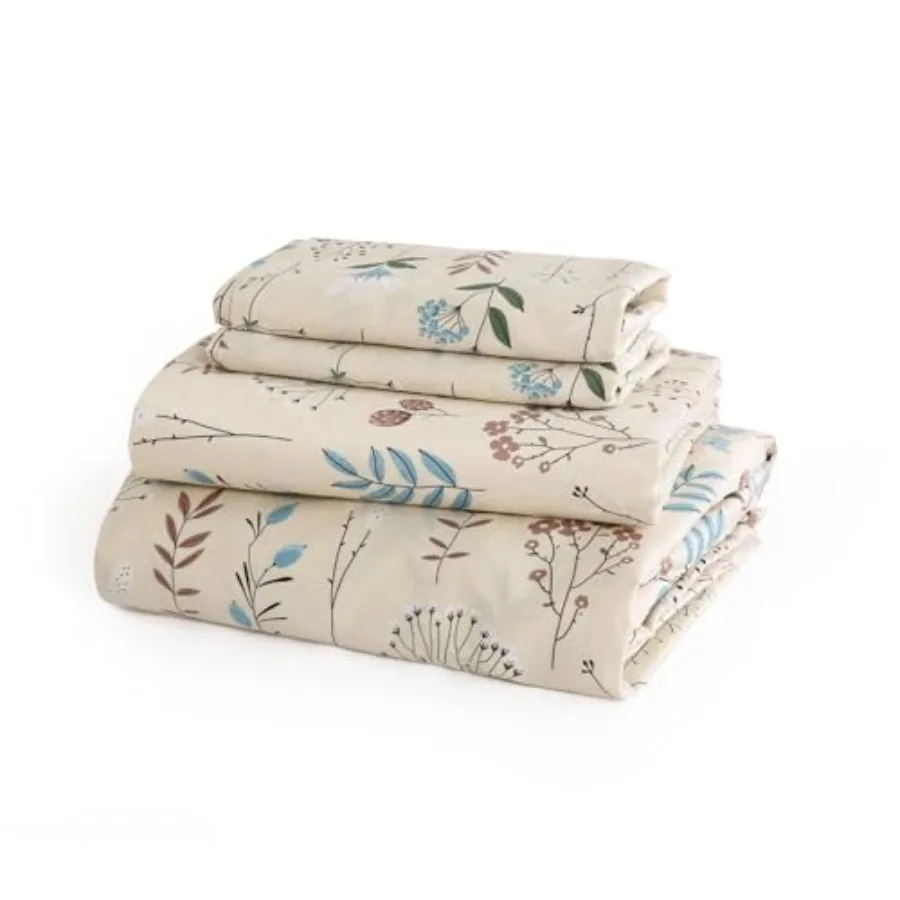 Boho Cotton Sheet Set Size 300 TC Printed Sateen Bed Sheets Deep Pocket Soft Breathable Wrinkle Free