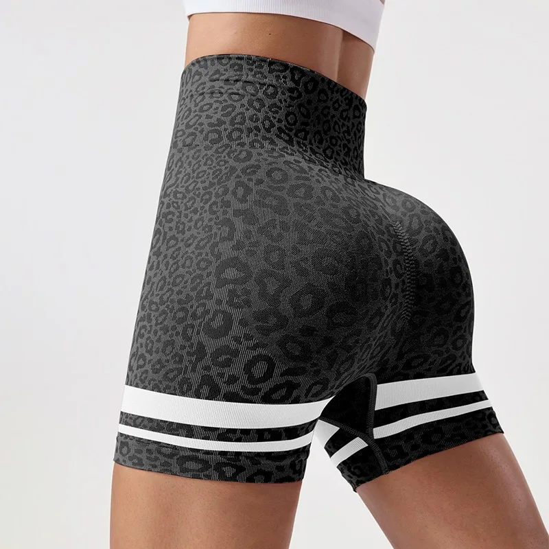 

Бесшовные сексуальные шорты для поднятия бедер, цветные шорты с леопардовым принтом, женские шорты для йоги с высокой талией, спортивные леггинсы для бега на открытом воздухе