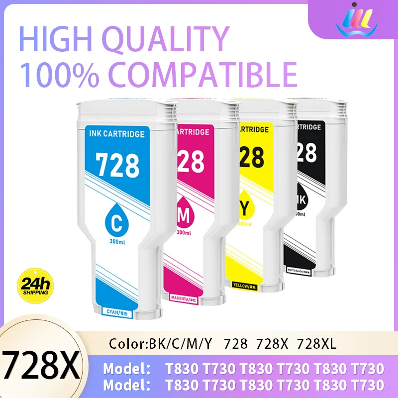 

JMDD For HP 728 728XL Compatible Ink Cartridge For HP DesignJet T730 T830 With Full Ink F9J68A F9J67A F9J66A High Quality
