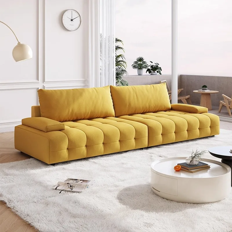 Cream wind green tofu block fabric sofa living room small apartment simple modern new sofa