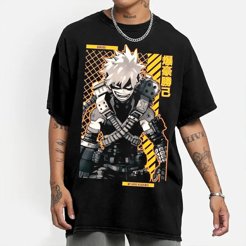 Bakugo Katsuki and Kirishima Eijirou student shirt, Kacchan T-Shirt