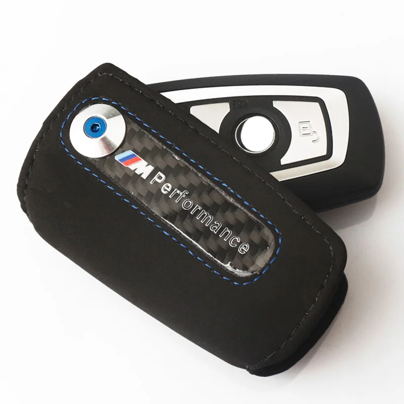 BMW suede keybag M Performance carbon fiber keychain