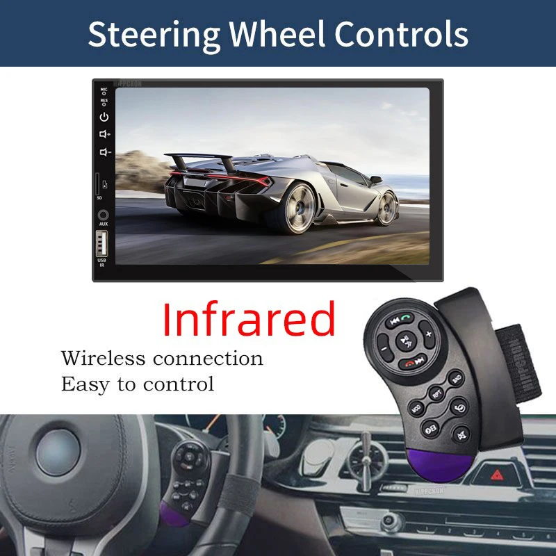 7 Inch Car Radio 1 Din MP5 Player Touch Screen Multimedia FM ISO Power Aux Input Bluetooth USB Mirror Link Universal Autoradio image 4