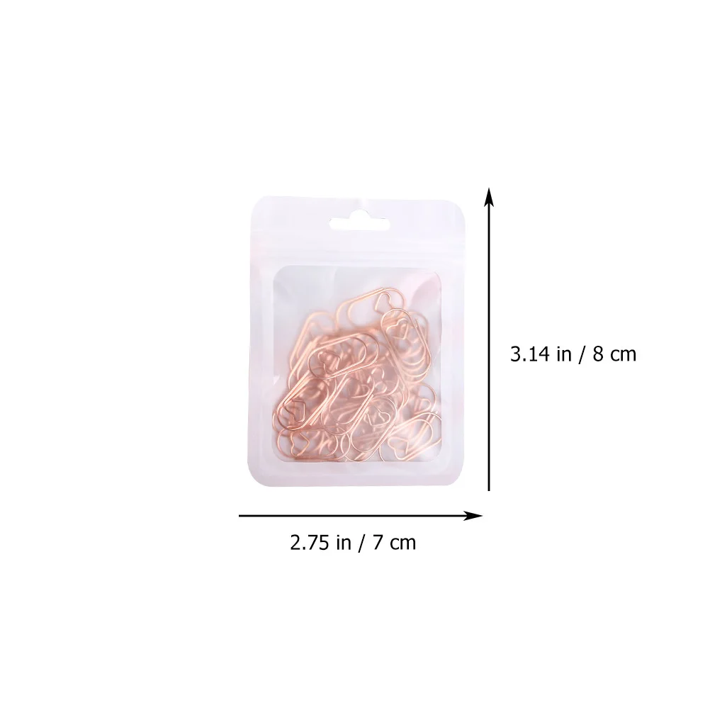 

50Pcs Heart Design Paper Clips Rose Gold Office School Supplies Trendy Practical Decorative