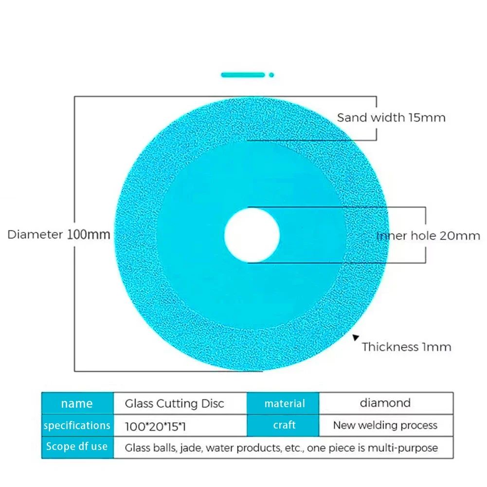 1pcs Glass Cutting Disc Diamond Disc Saw Blade Marble Polishing Cutting Ceramic Tile Jade Grinding Cutting Blade Disc Powet Tool