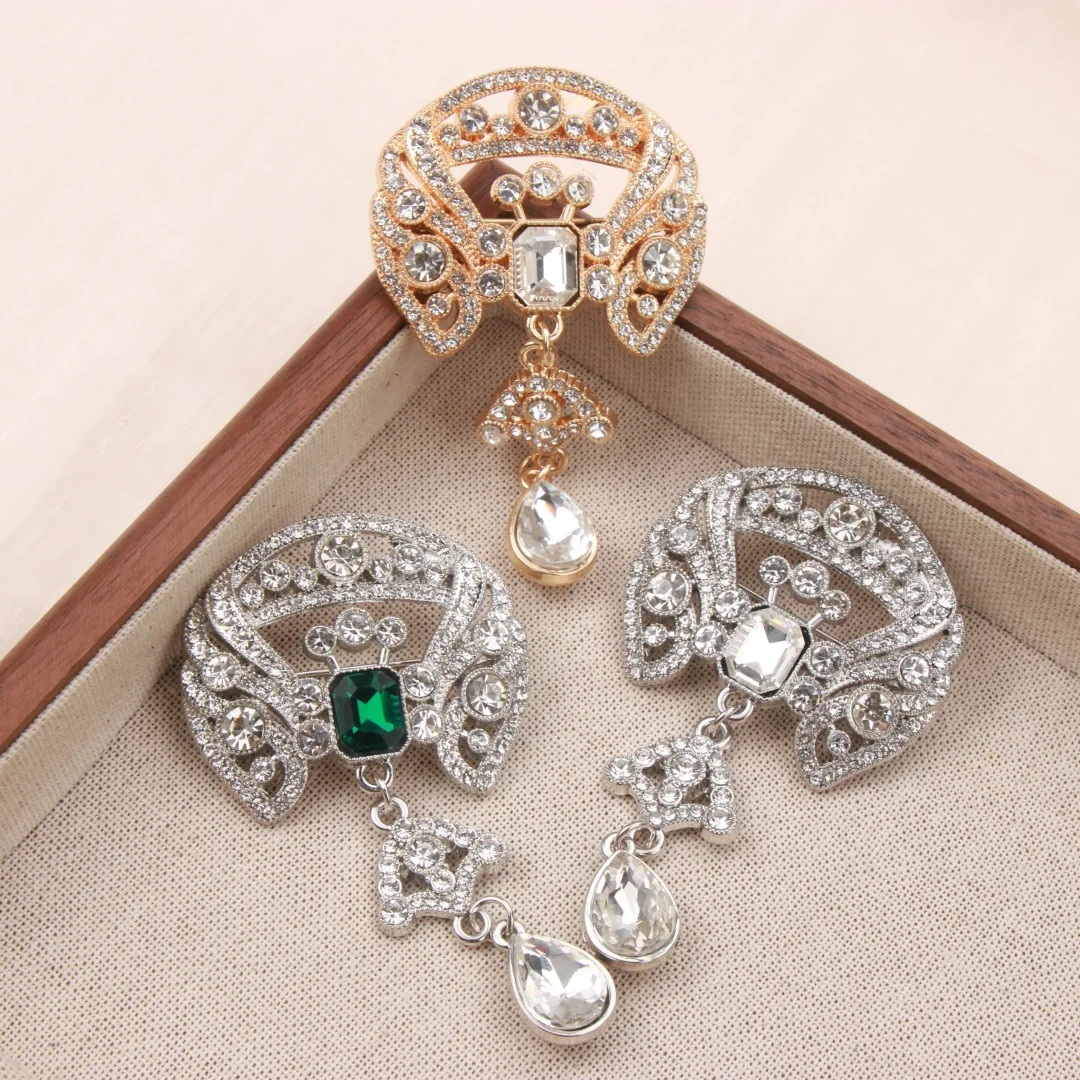 Baroque Luxury Teardrop-Shaped Fringe Design Brooches for Men and Women, Jewelry, Fashion Accessories, Party Gifts